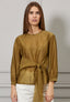 Blusa in mussola con fusciacca