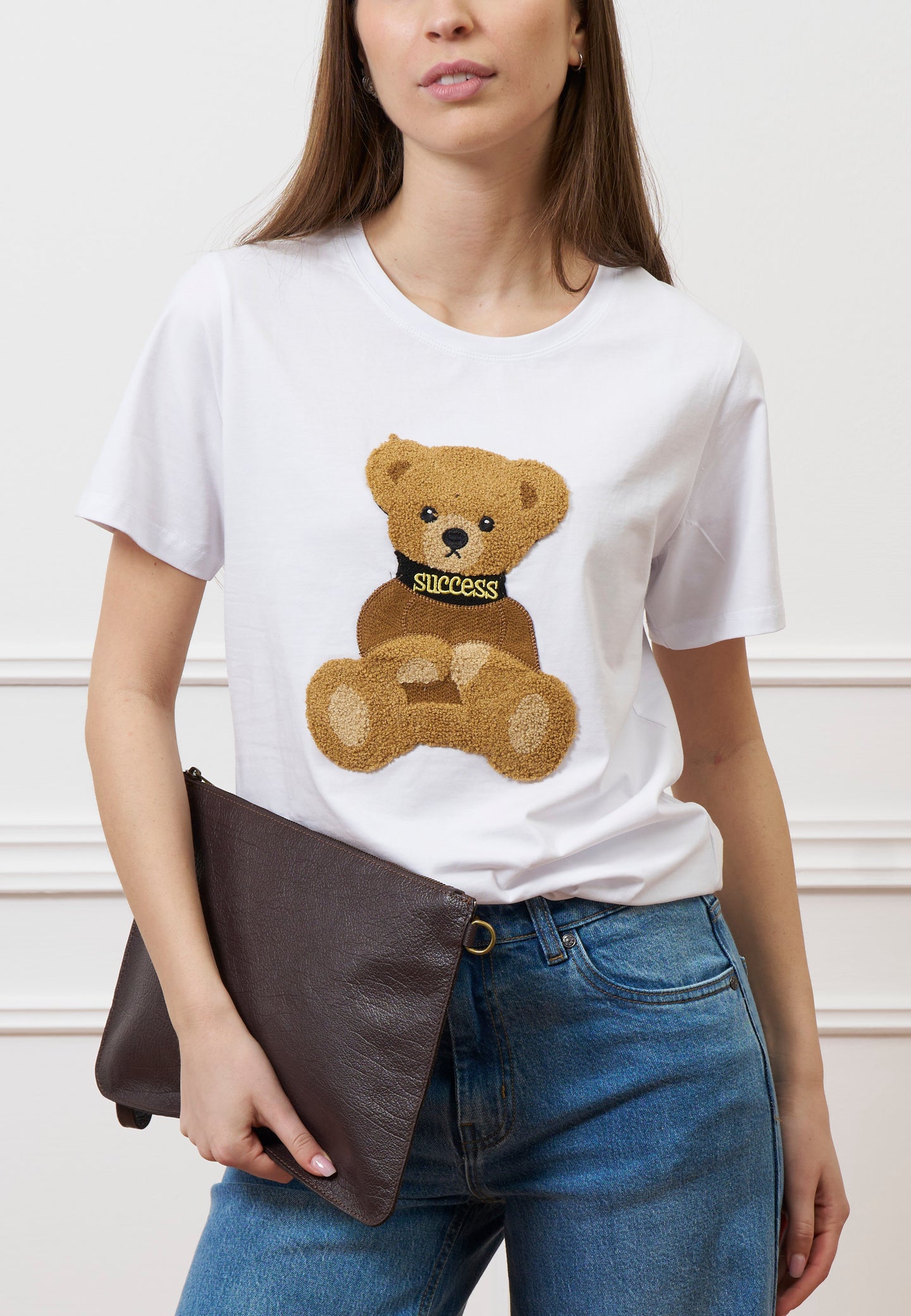 T-shirt con orsetto peluche - BIANCO