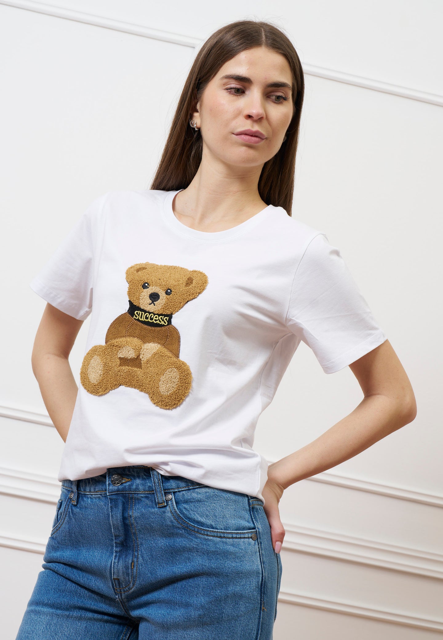 T-shirt con orsetto peluche - BIANCO