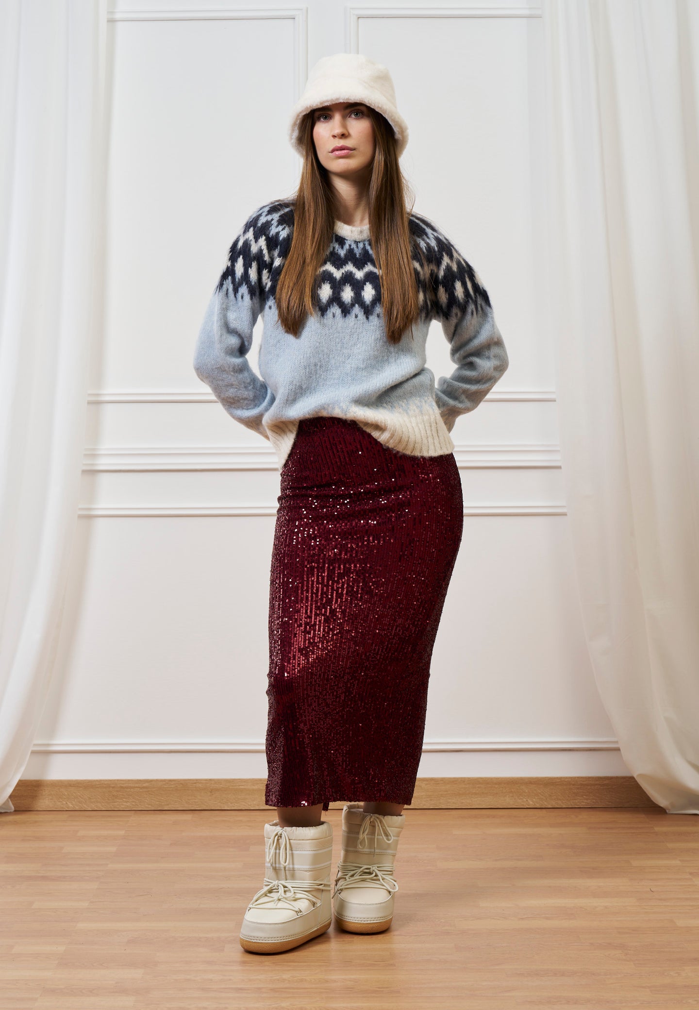 Gonna lunga tubino paillettes