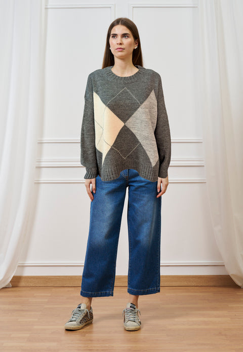 Maglia over fantasia rombi