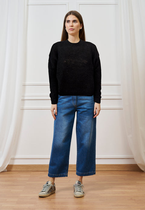 Maglia paricollo misto alpaca