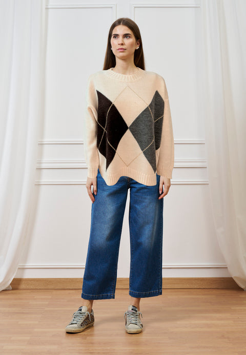 Maglia over fantasia rombi