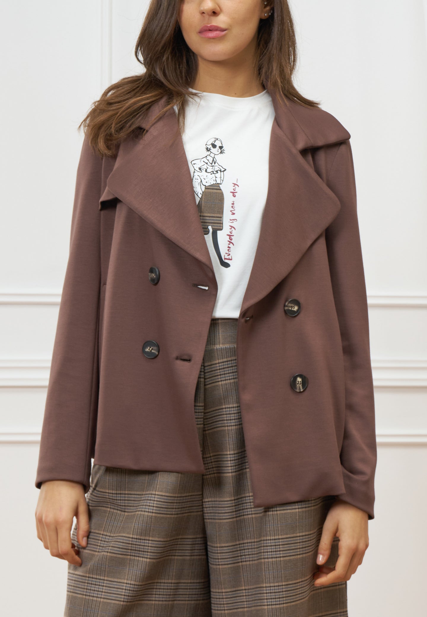 Cappotto caban in tessuto tecnico