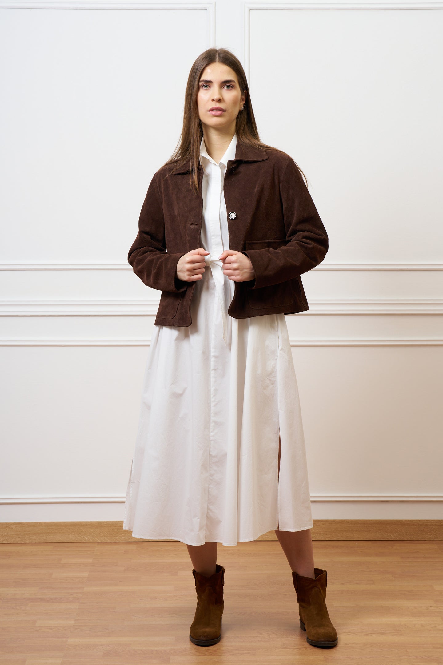 Vestito lungo in cotone - BIANCO