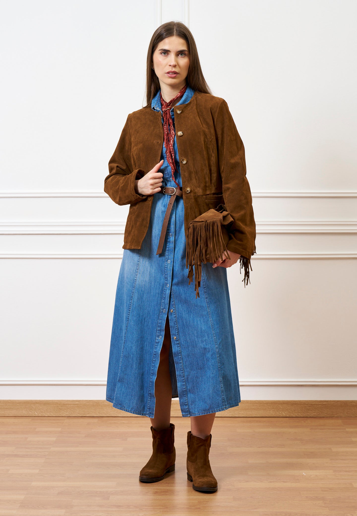 Vestito lungo in jeans - BLU