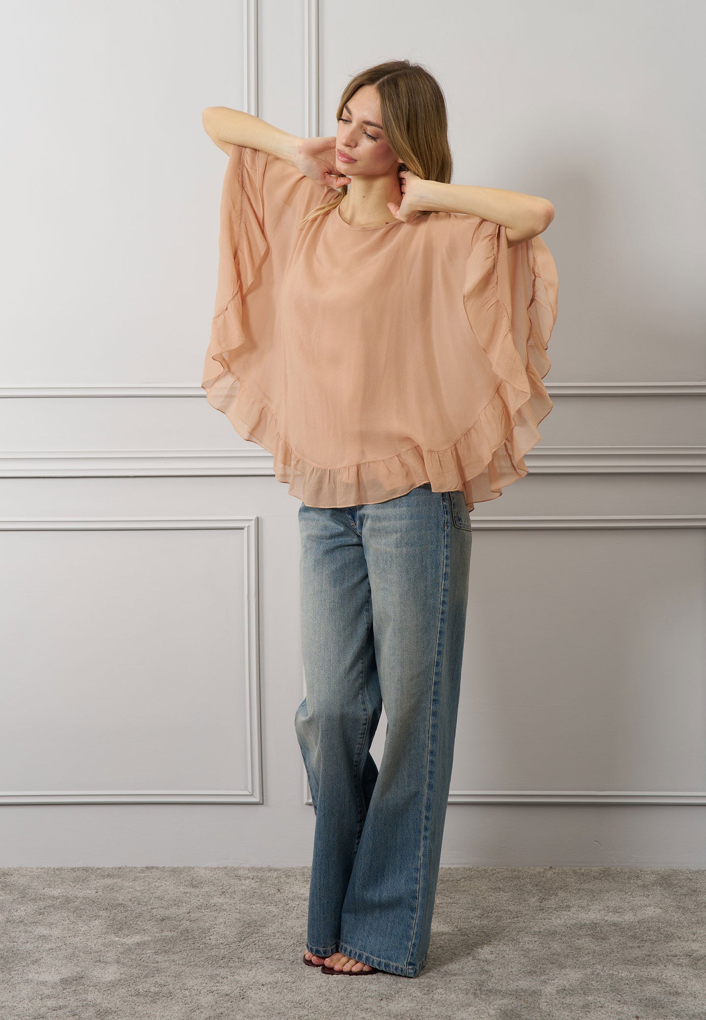Blusa a mantella con top