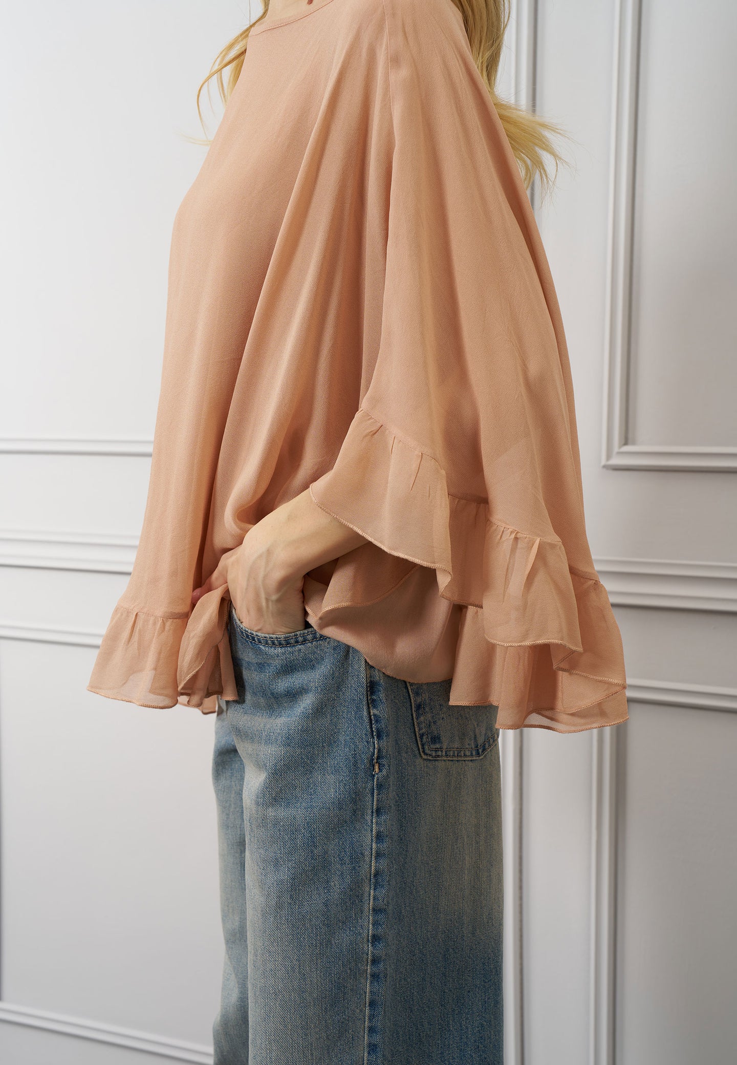 Blusa a mantella con top
