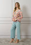 Blusa faldone stampa floreale