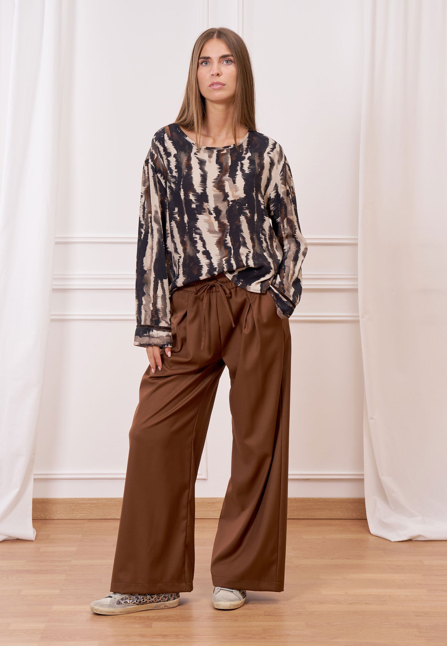 Pantalone palazzo con coulisse