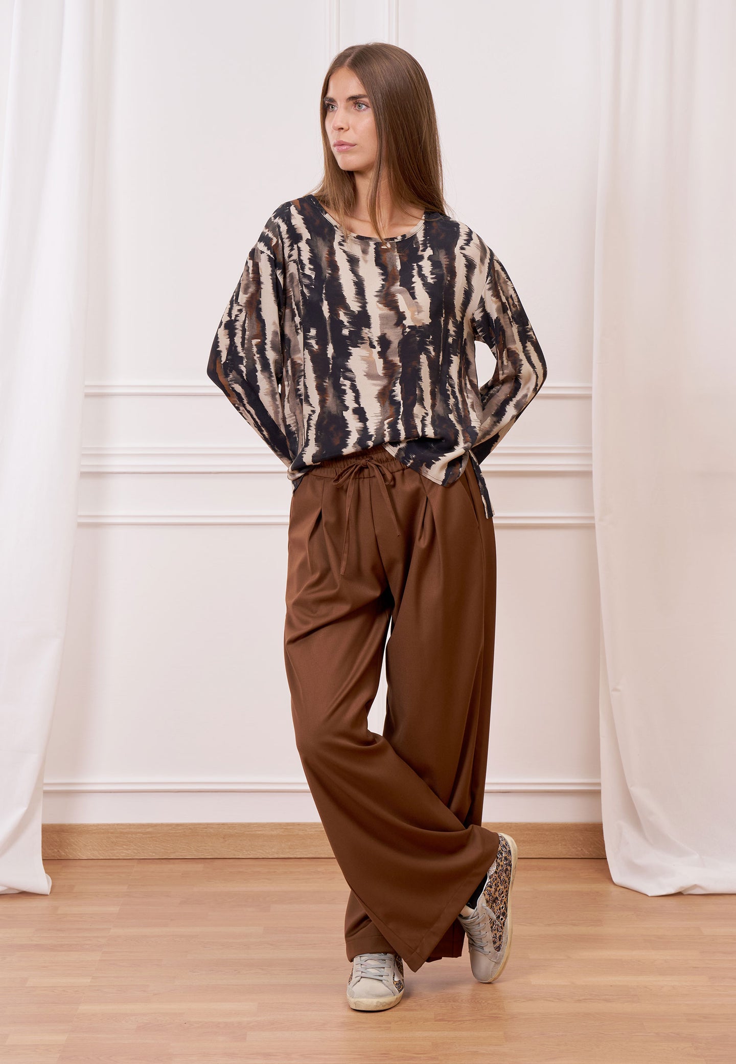 Pantalone palazzo con coulisse