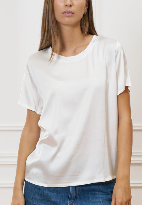 Blusa in raso a manica corta