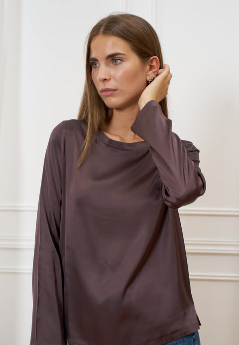 Blusa in raso a manica lunga