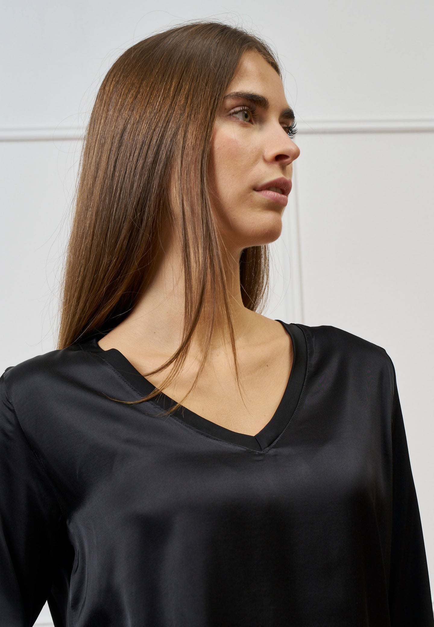 Blusa raso scollo a v