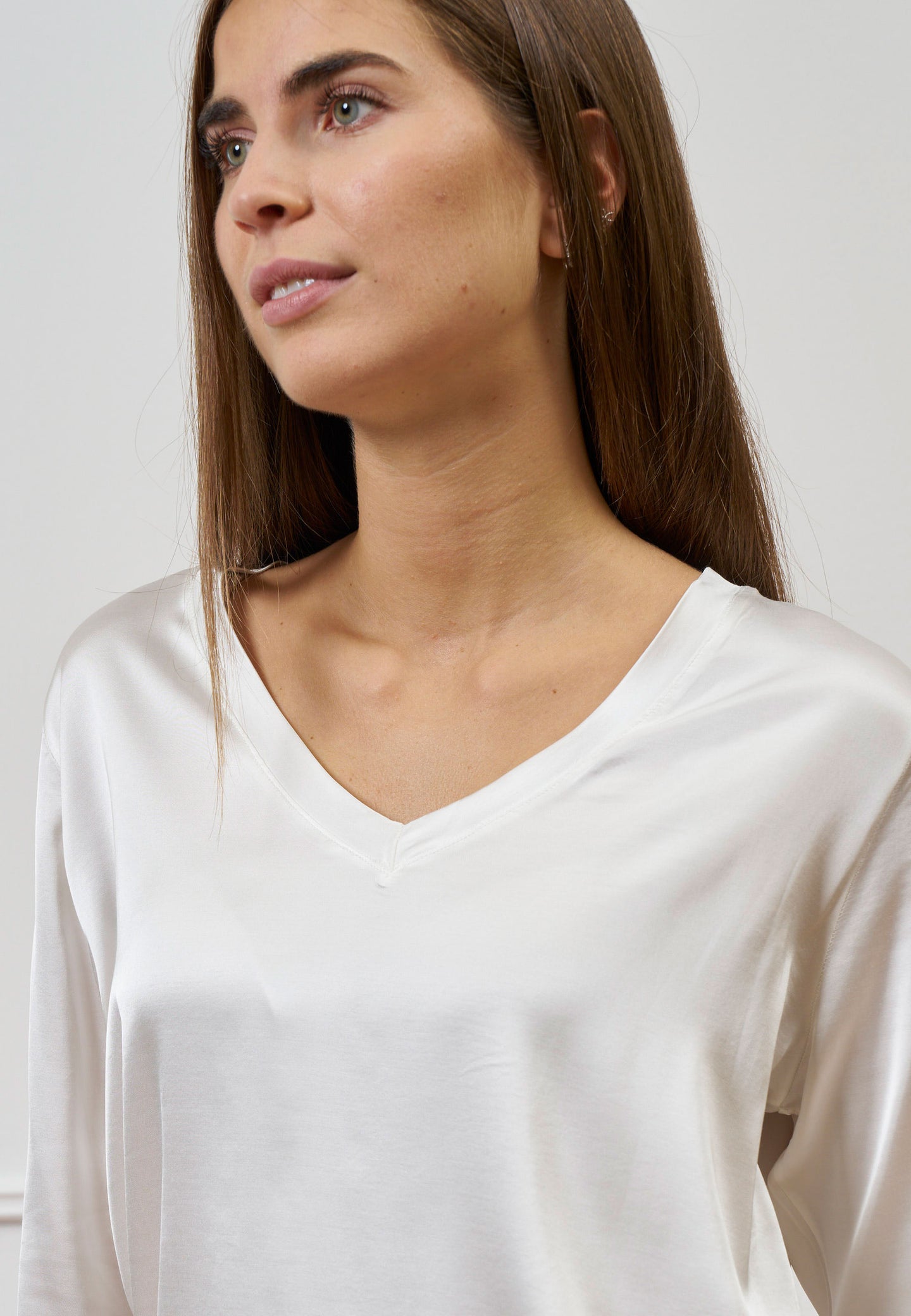 Blusa raso scollo a v