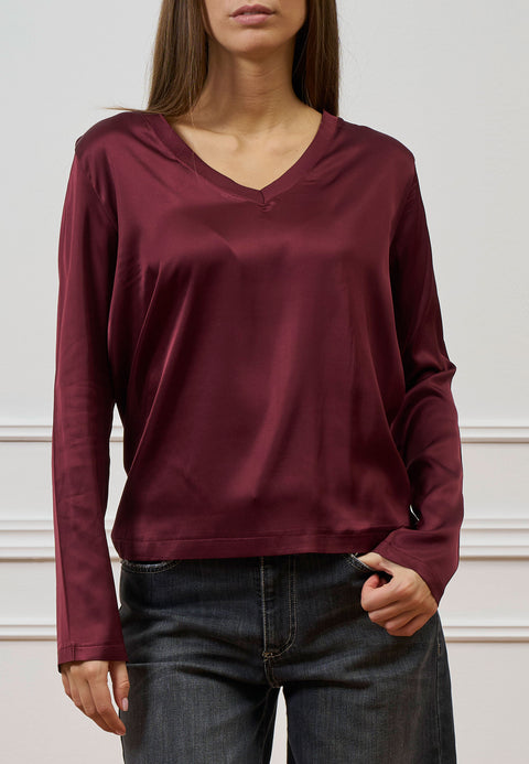 Blusa raso scollo a v