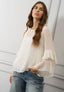 Blusa velata con top e rouches