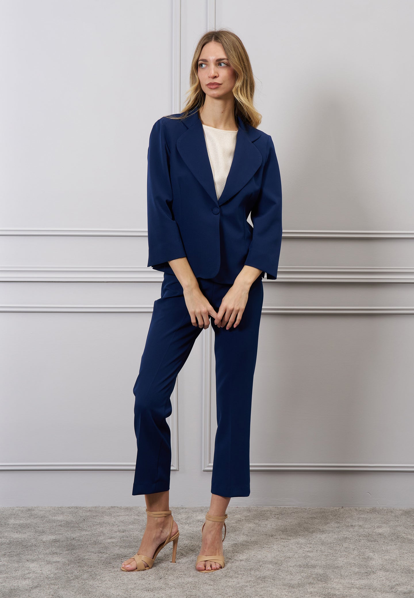 Pantalone dritto zip laterale