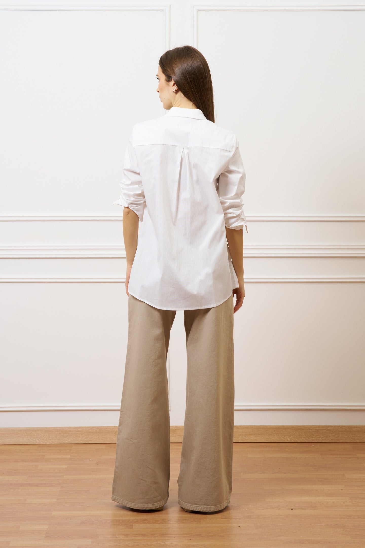 Camicia over lunga in cotone - BIANCO