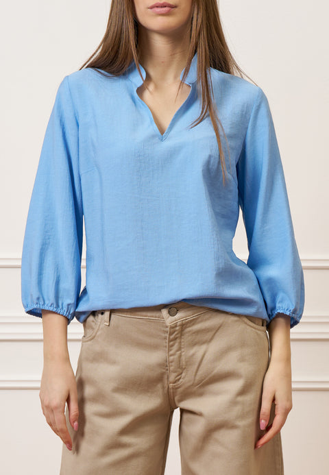 Camicia effetto stropicciato - CELESTE