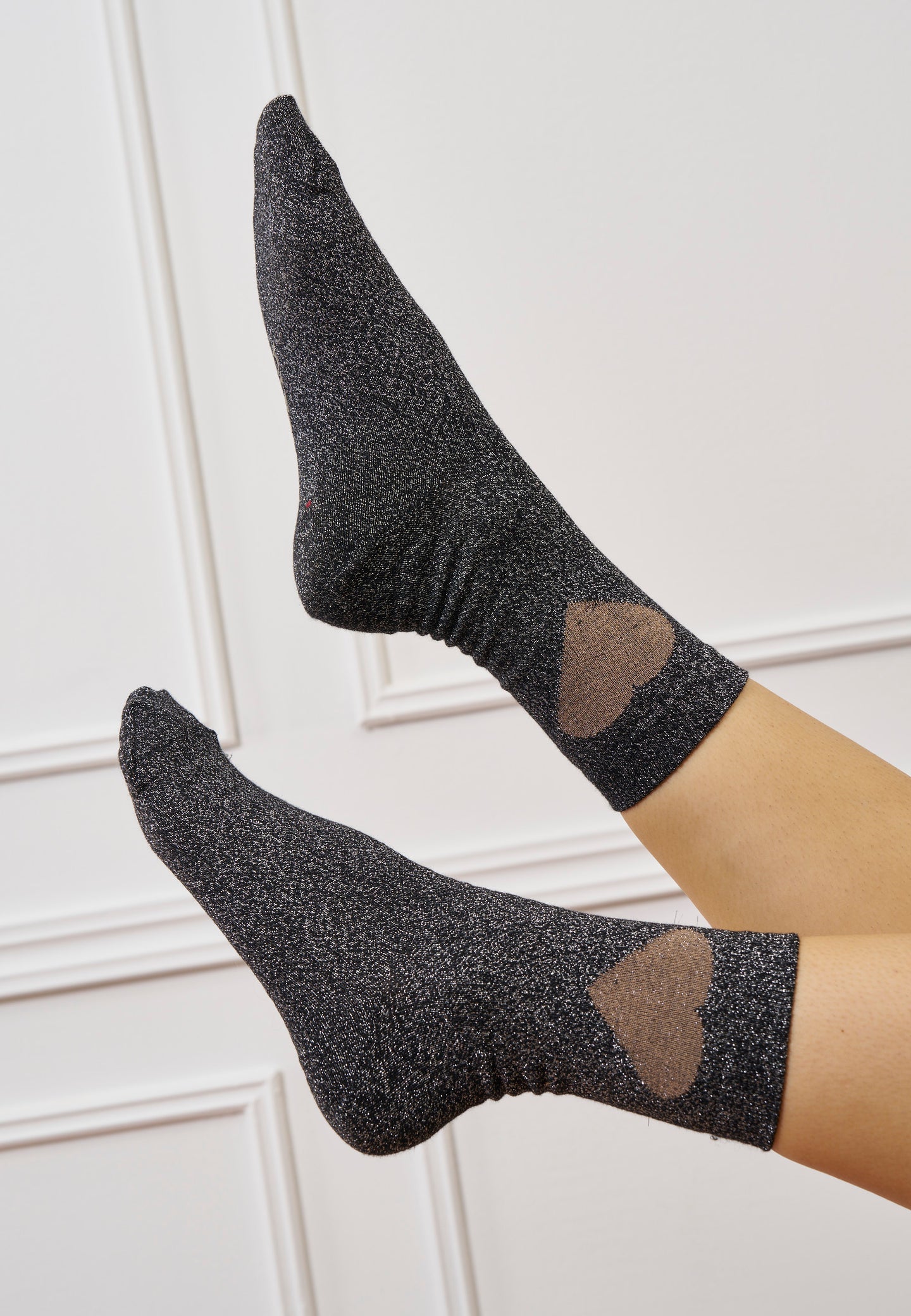 Calzini con cuore in lurex