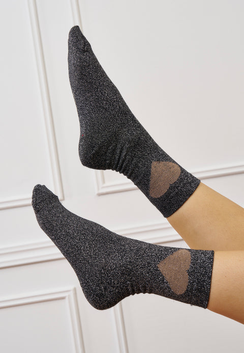 Calzini con cuore in lurex