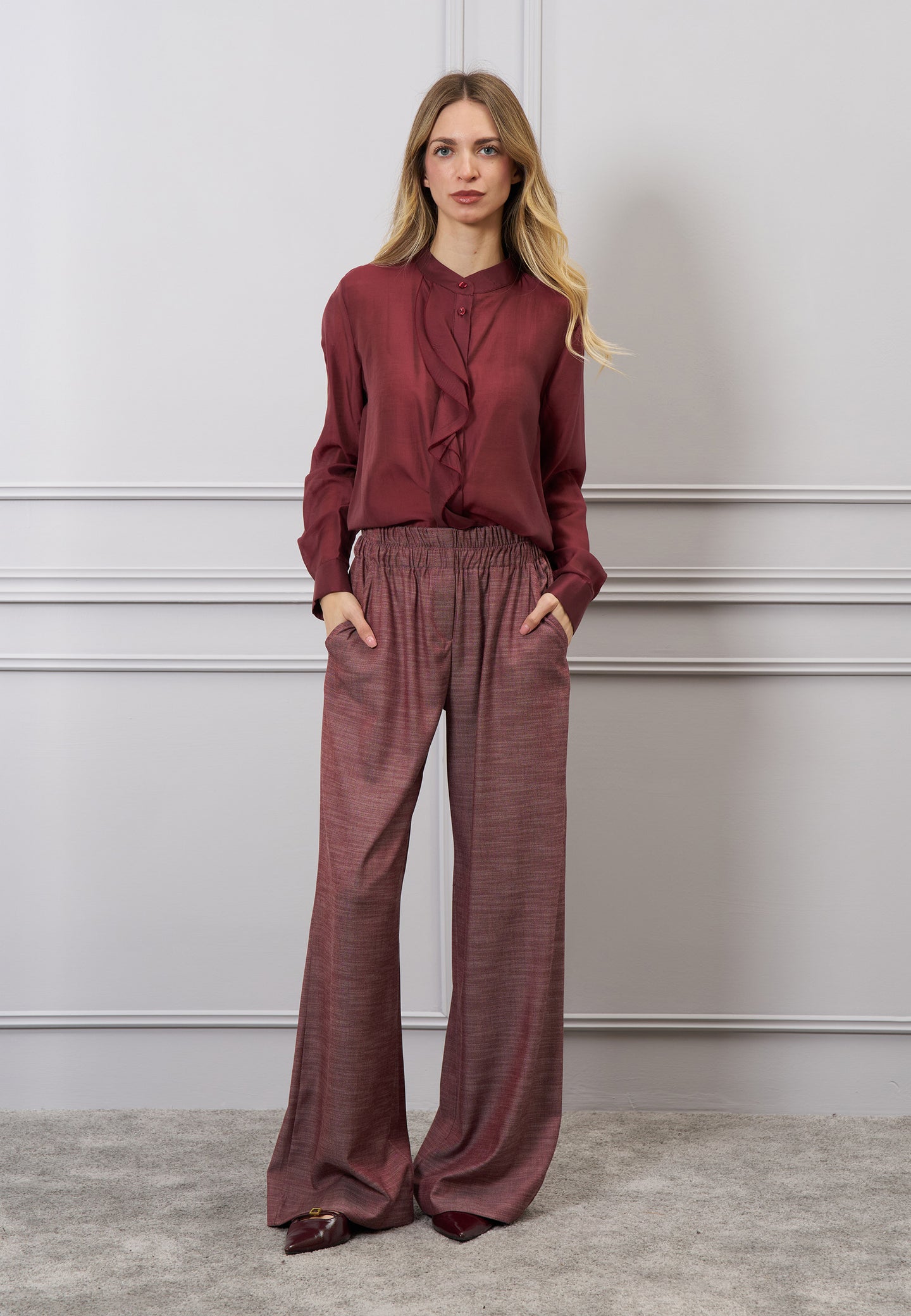 Camicia con gala frontale