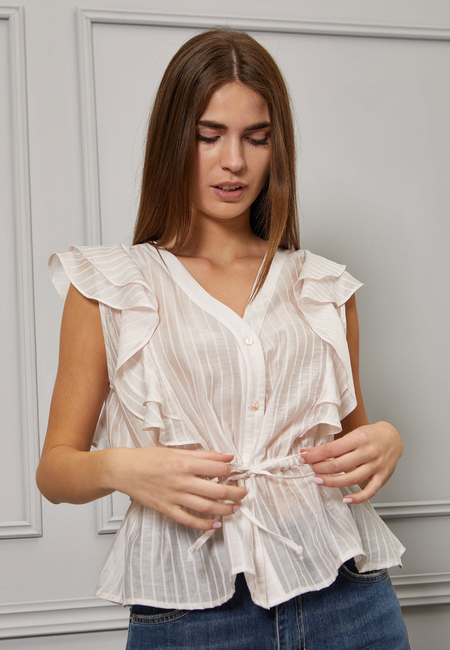 Camicia con rouches
