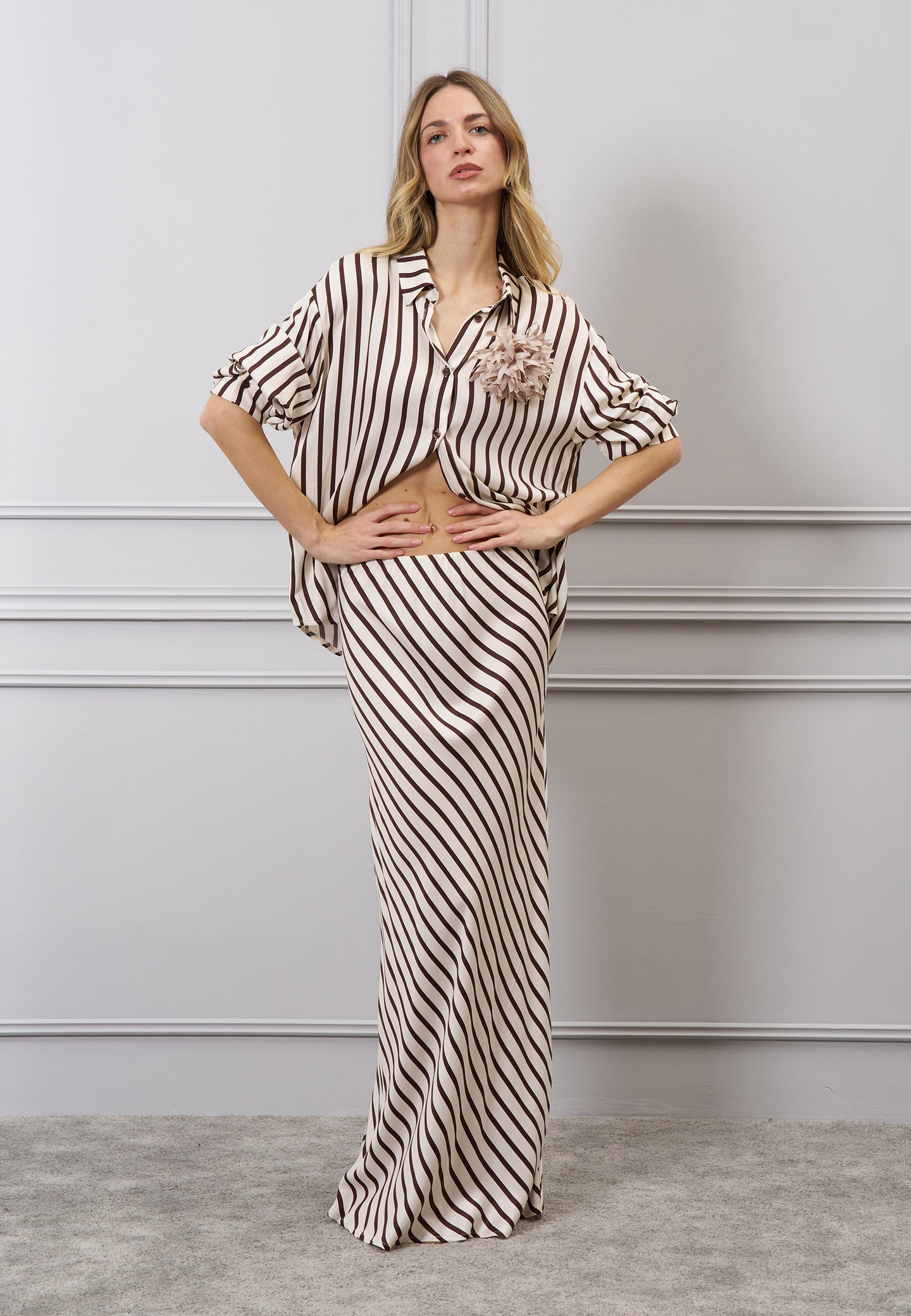 Camicia lunga a righe