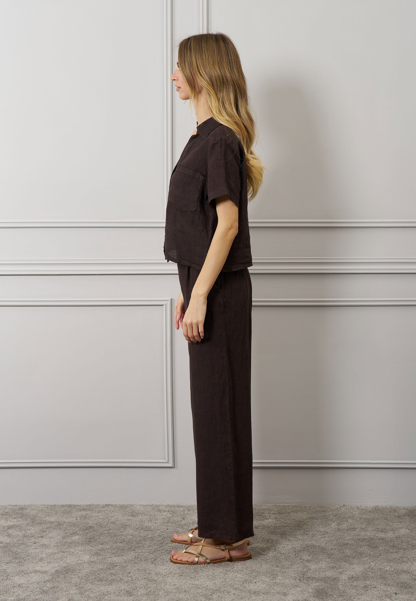 Camicia maniche corte in lino
