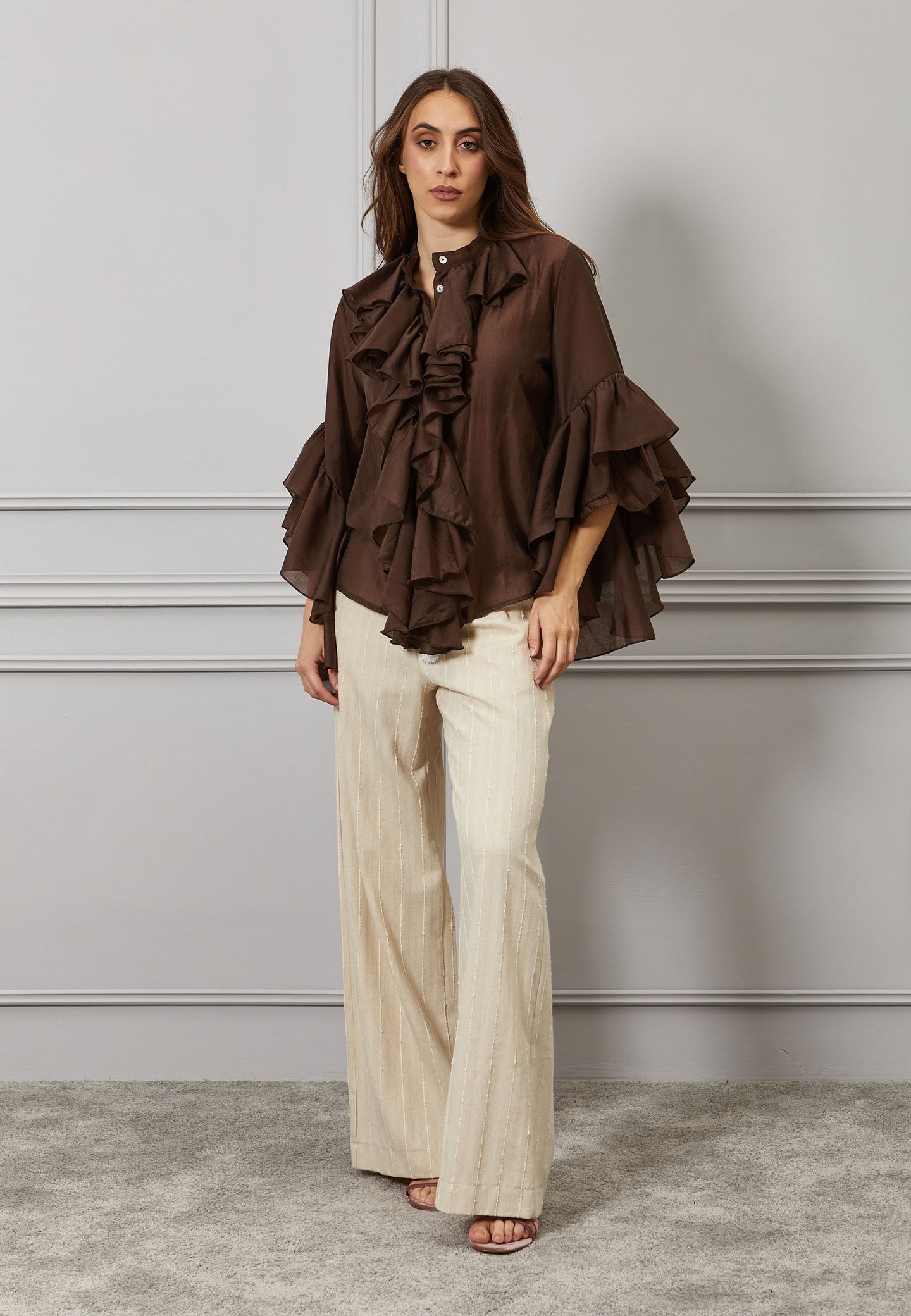 Camicia maniche volant