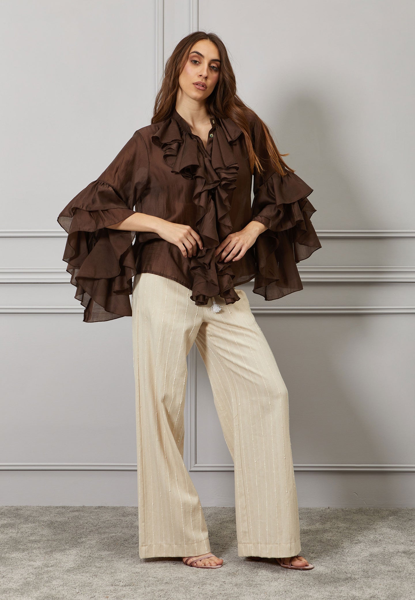 Camicia maniche volant