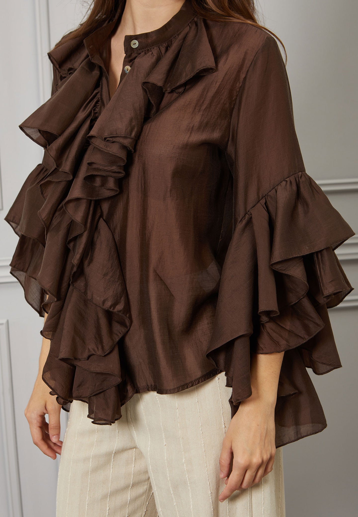 Camicia maniche volant
