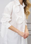 Camicia maxi con fiori laterali