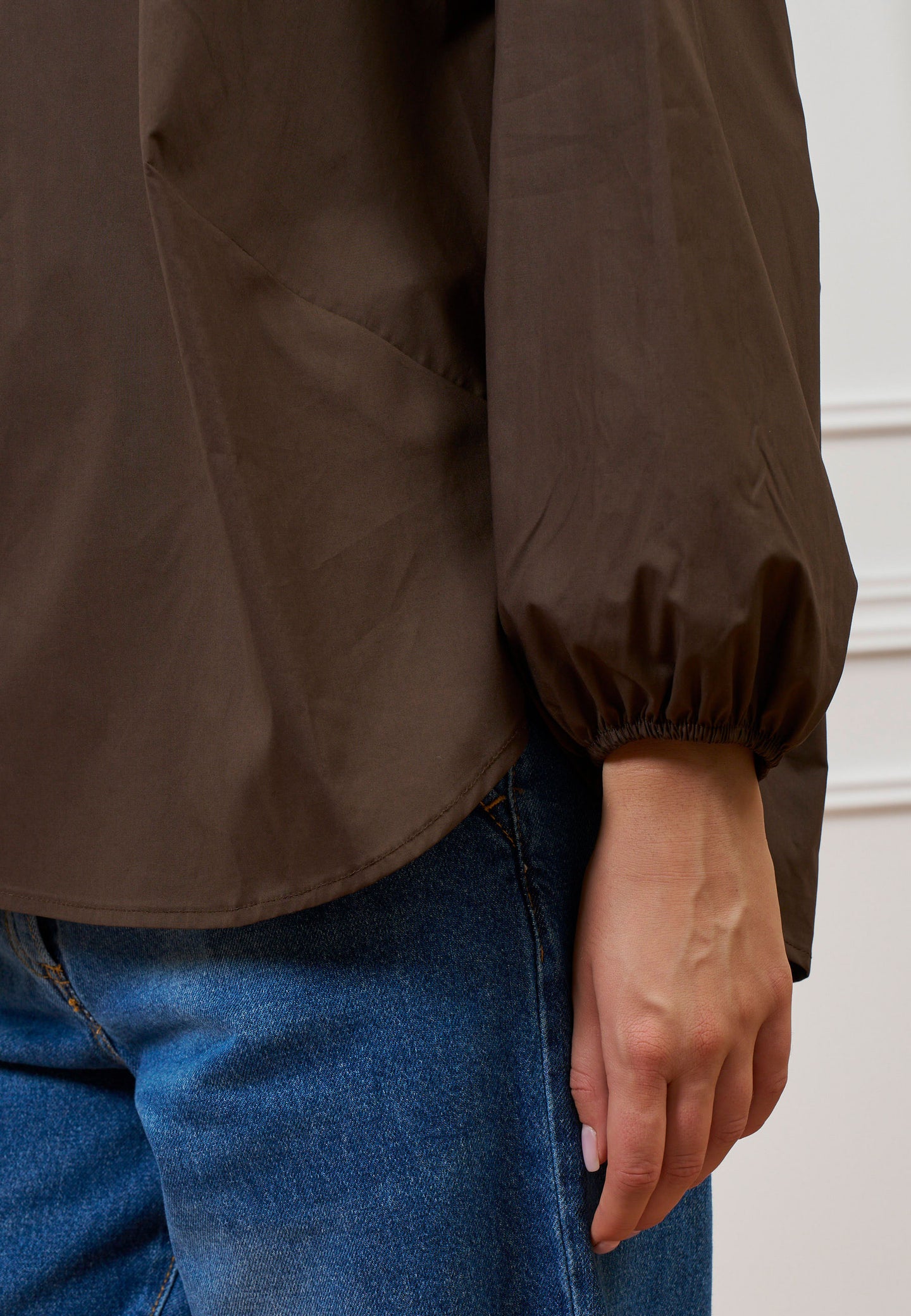 Camicia over con collo alla coreana