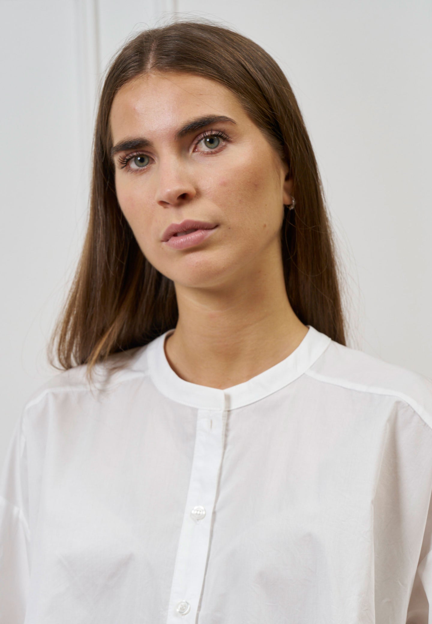 Camicia over con collo alla coreana