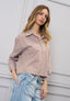 Camicia over cropped a righe