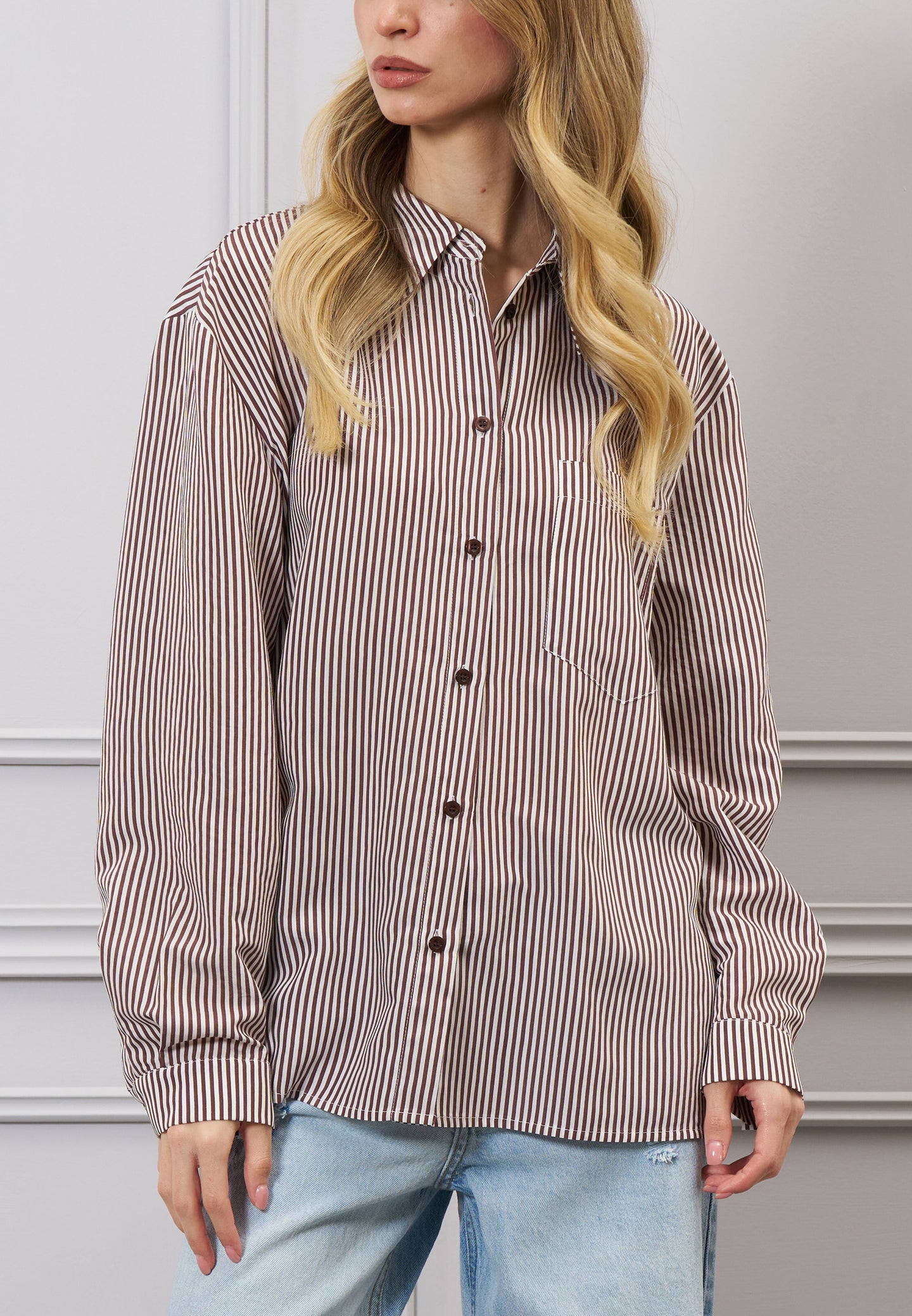 Camicia righe e stampa sul retro