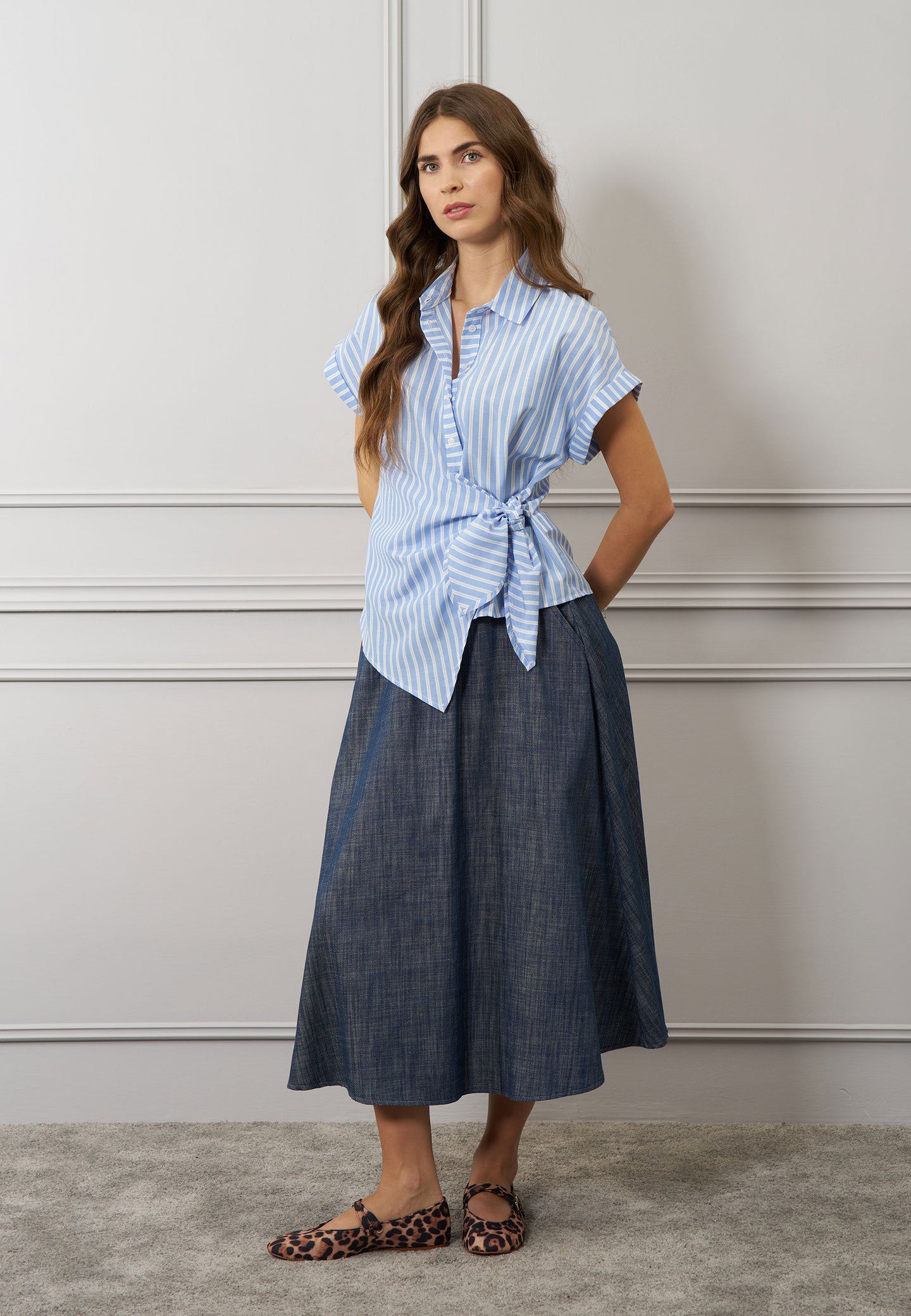 Camicia righe nodo laterale