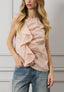 Camicia smanicata con volant