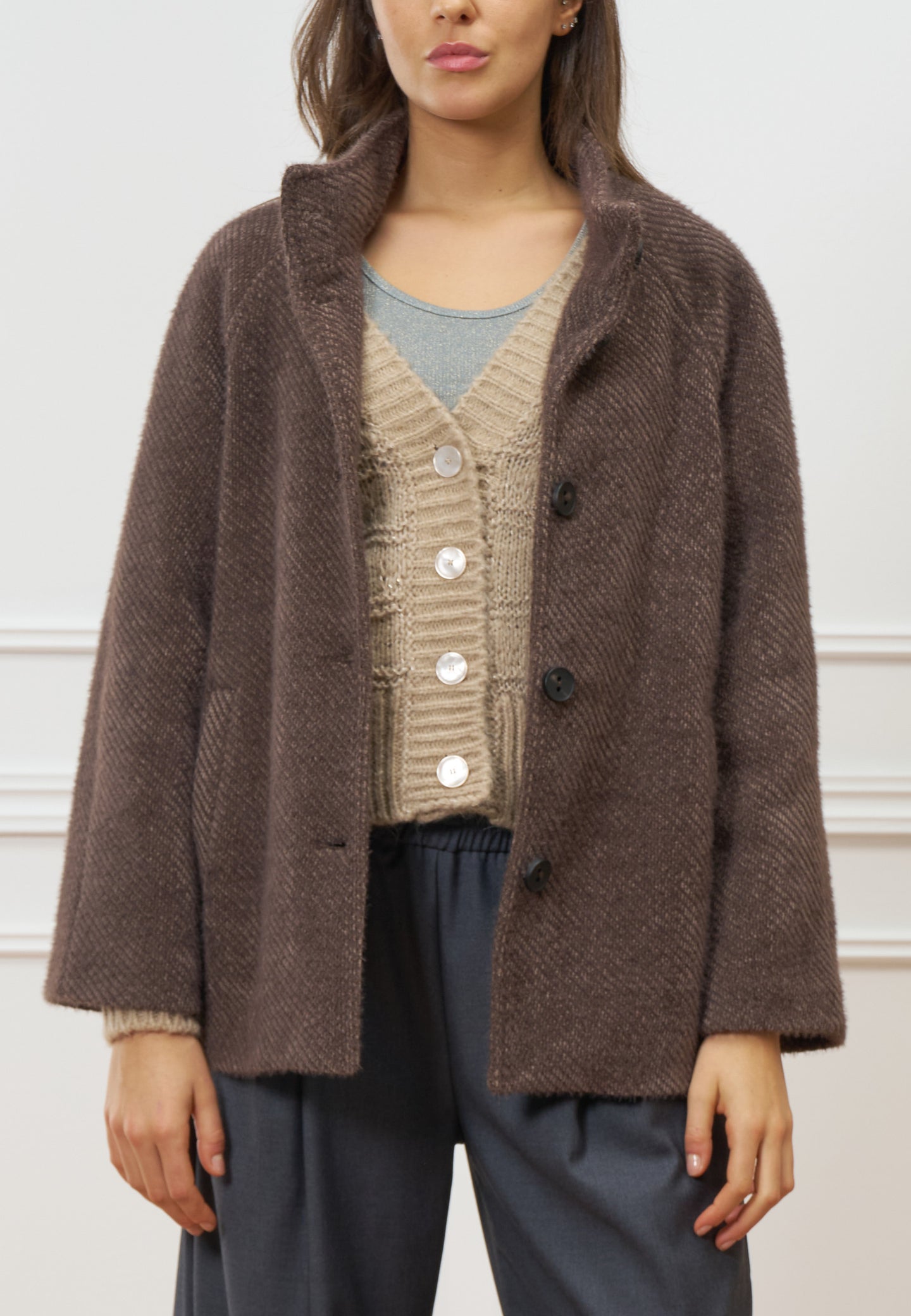 Cappotto corto monopetto