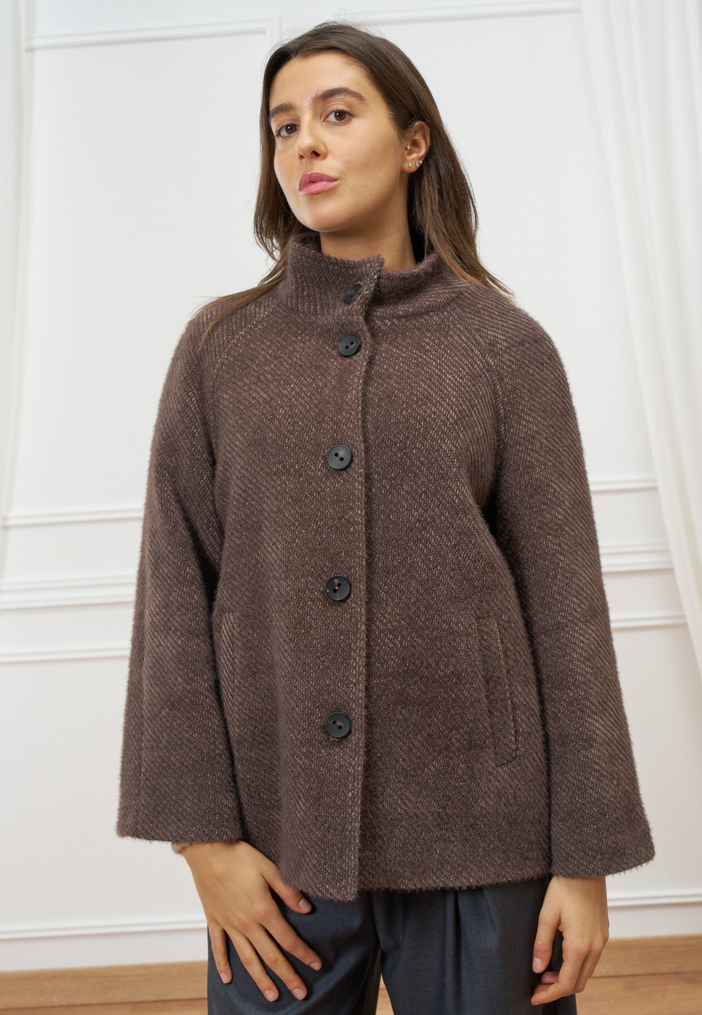 Cappotto corto monopetto