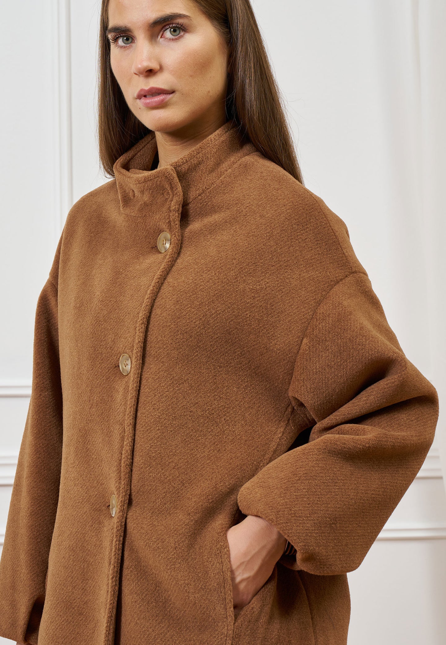 Cappotto midi manica a palloncino
