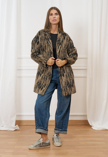 Cappotto monopetto fantasia