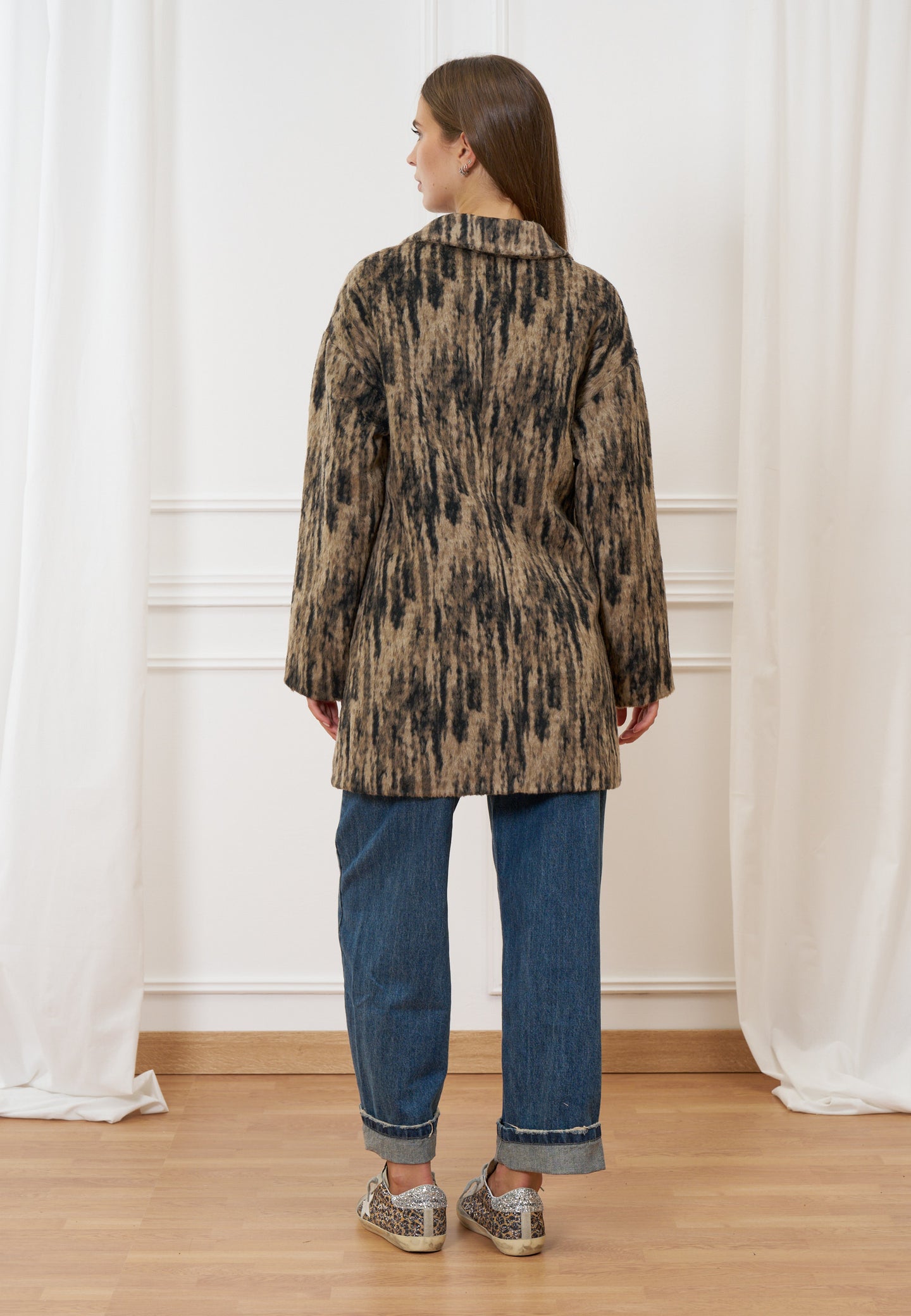 Cappotto monopetto fantasia