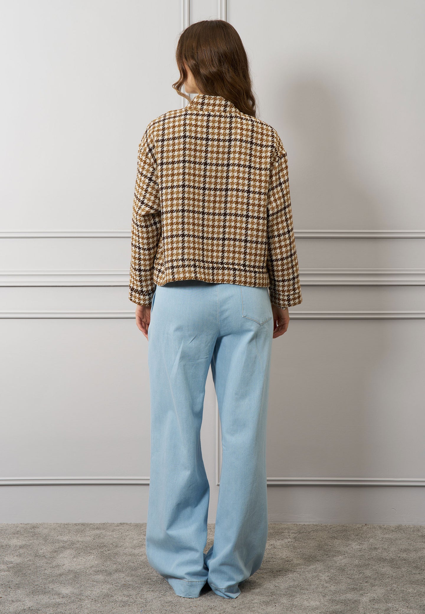 Cappotto over corto in tweed