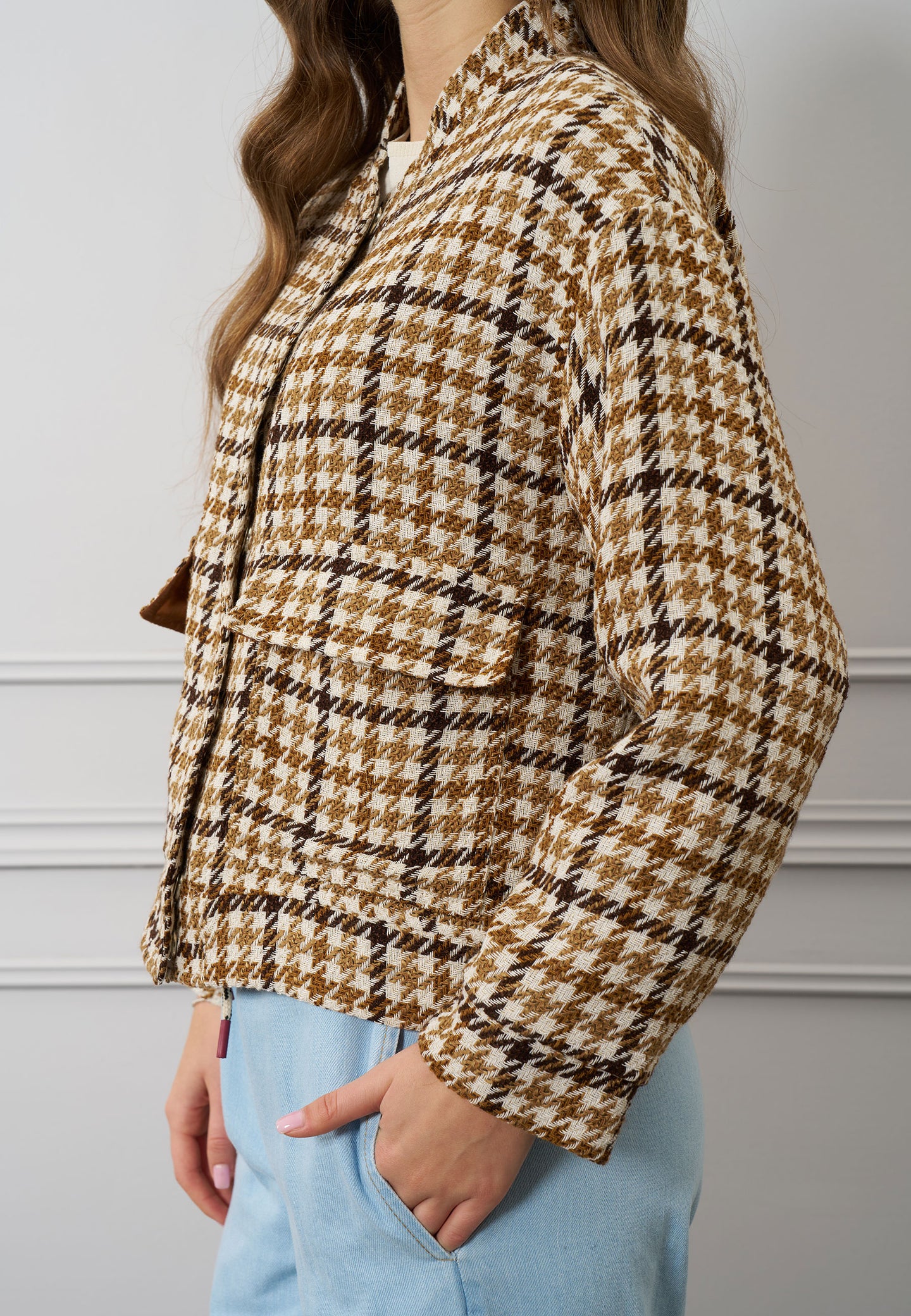 Cappotto over corto in tweed