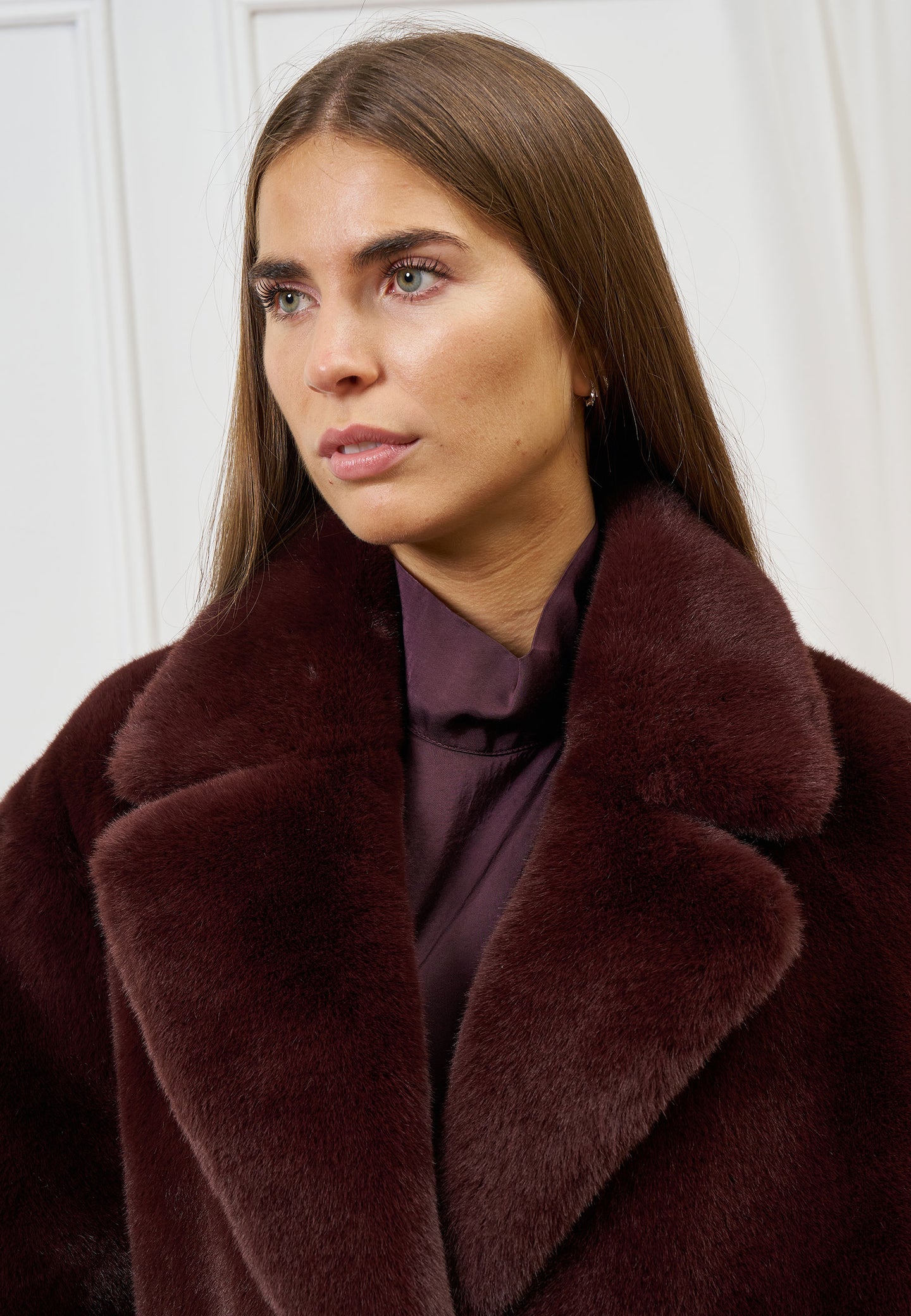 Cappotto over in ecopelliccia