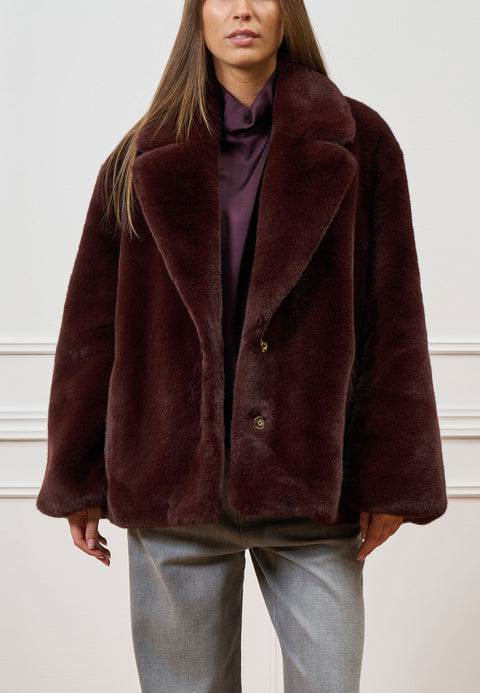 Cappotto over in ecopelliccia