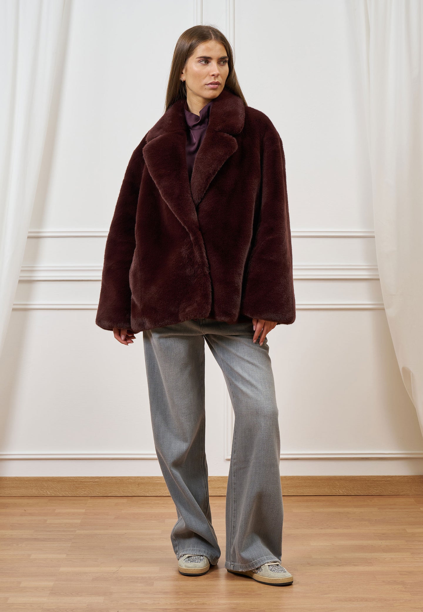 Cappotto over in ecopelliccia
